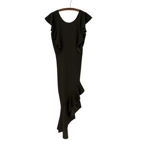 Nashalyly Olive Bodycon Midi Ruffle Sleeveless Cocktail Mermaid Dress Medium